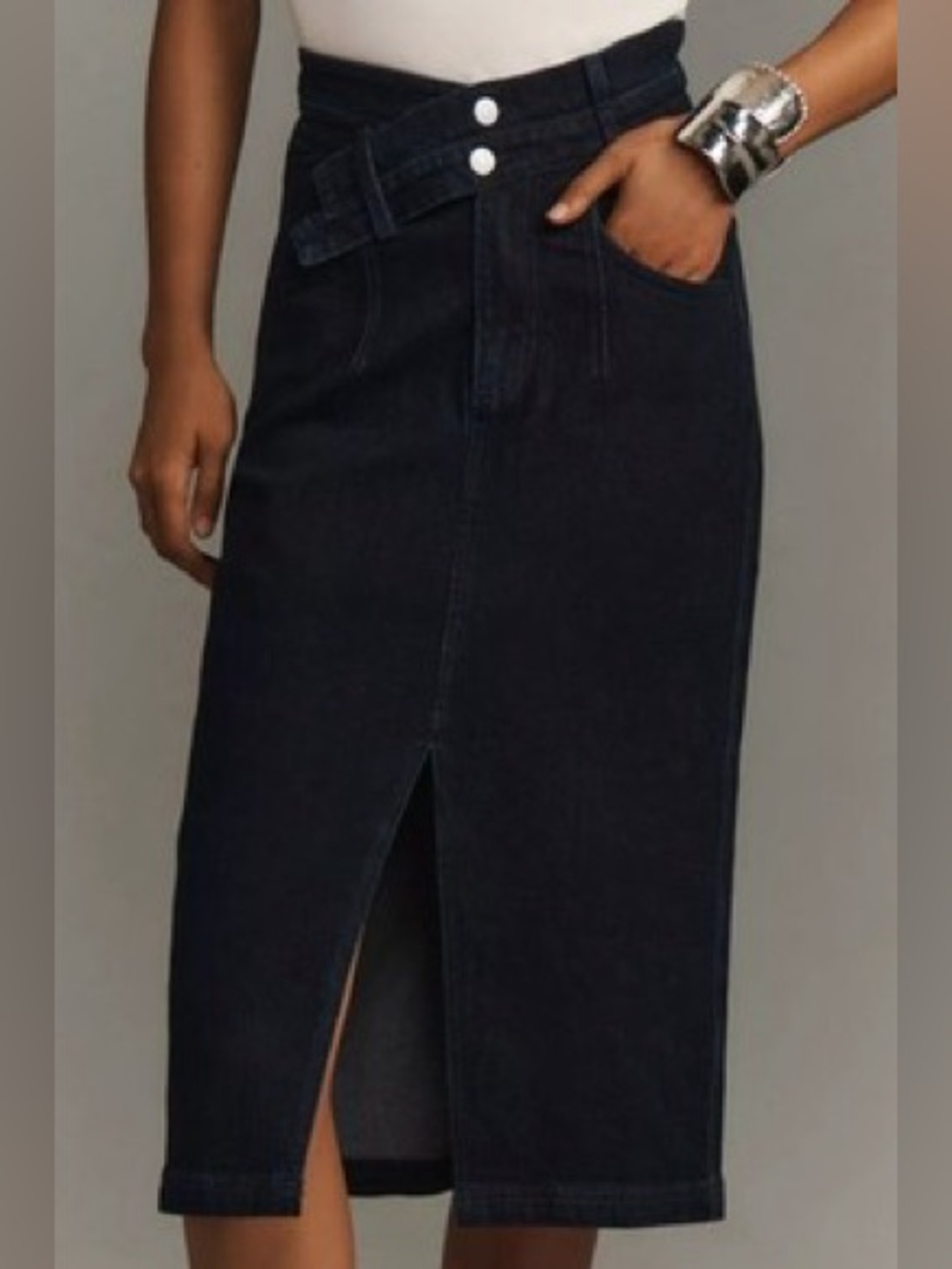 Anthropologie Pilcro Arden Double Waist Midi Skirt Sz 6 NWT - Picture 2 of 9